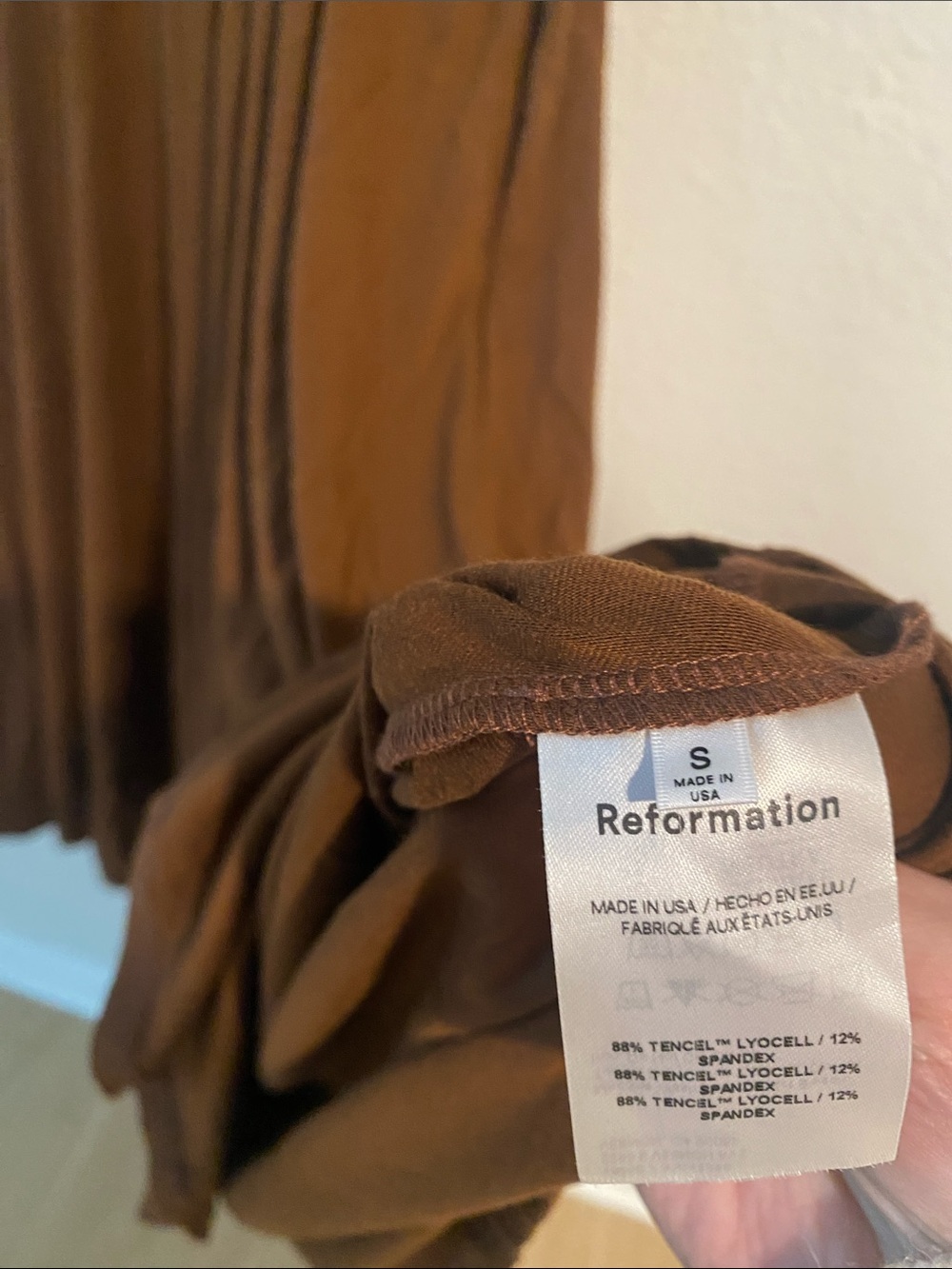 Reformation Rou Knit Dress Brown Sleeveless Fit Flare Midi Dress small - Picture 9 of 9